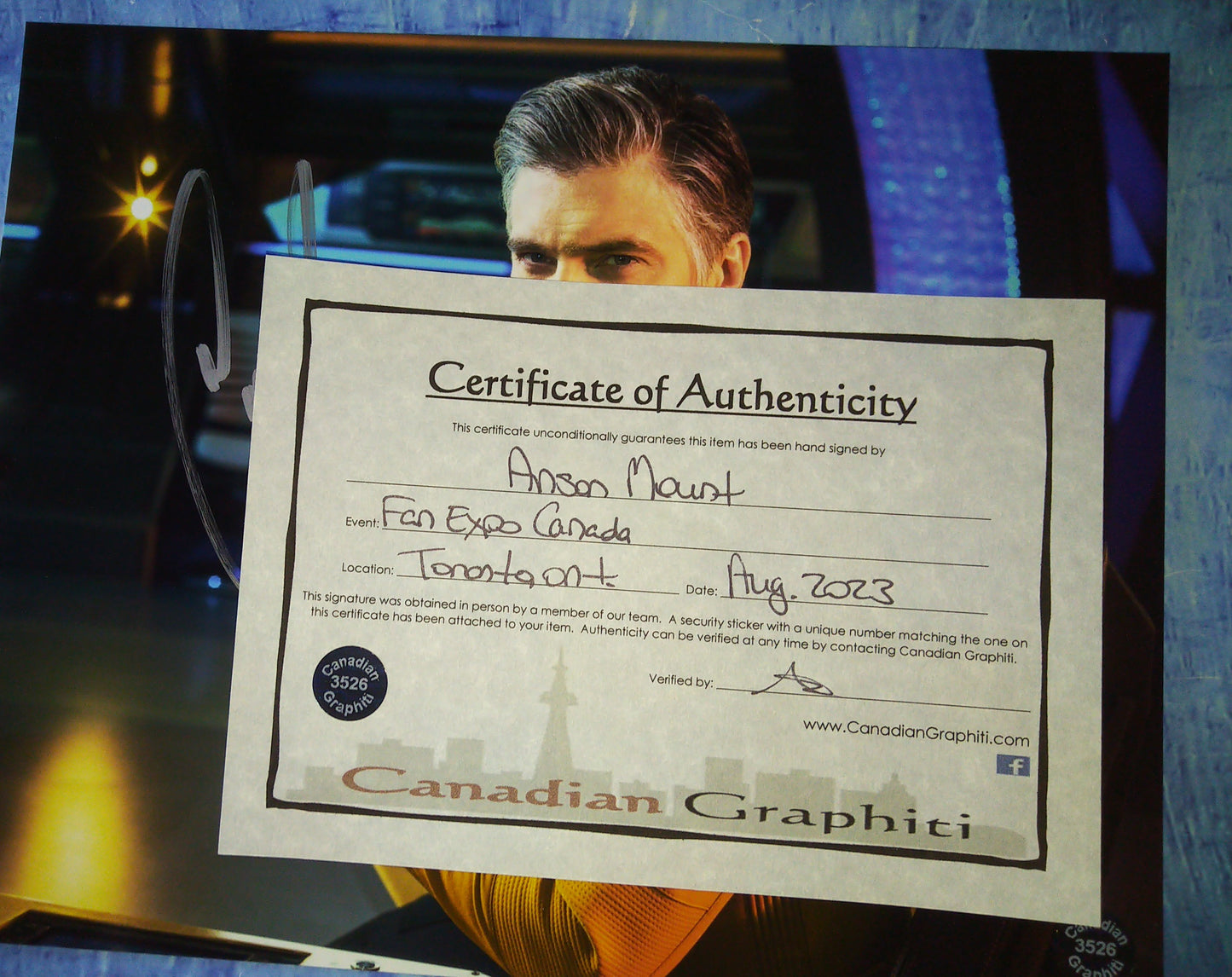 Anson Mount Hand Signed Autograph 8x10 Photo COA Star Trek Pike