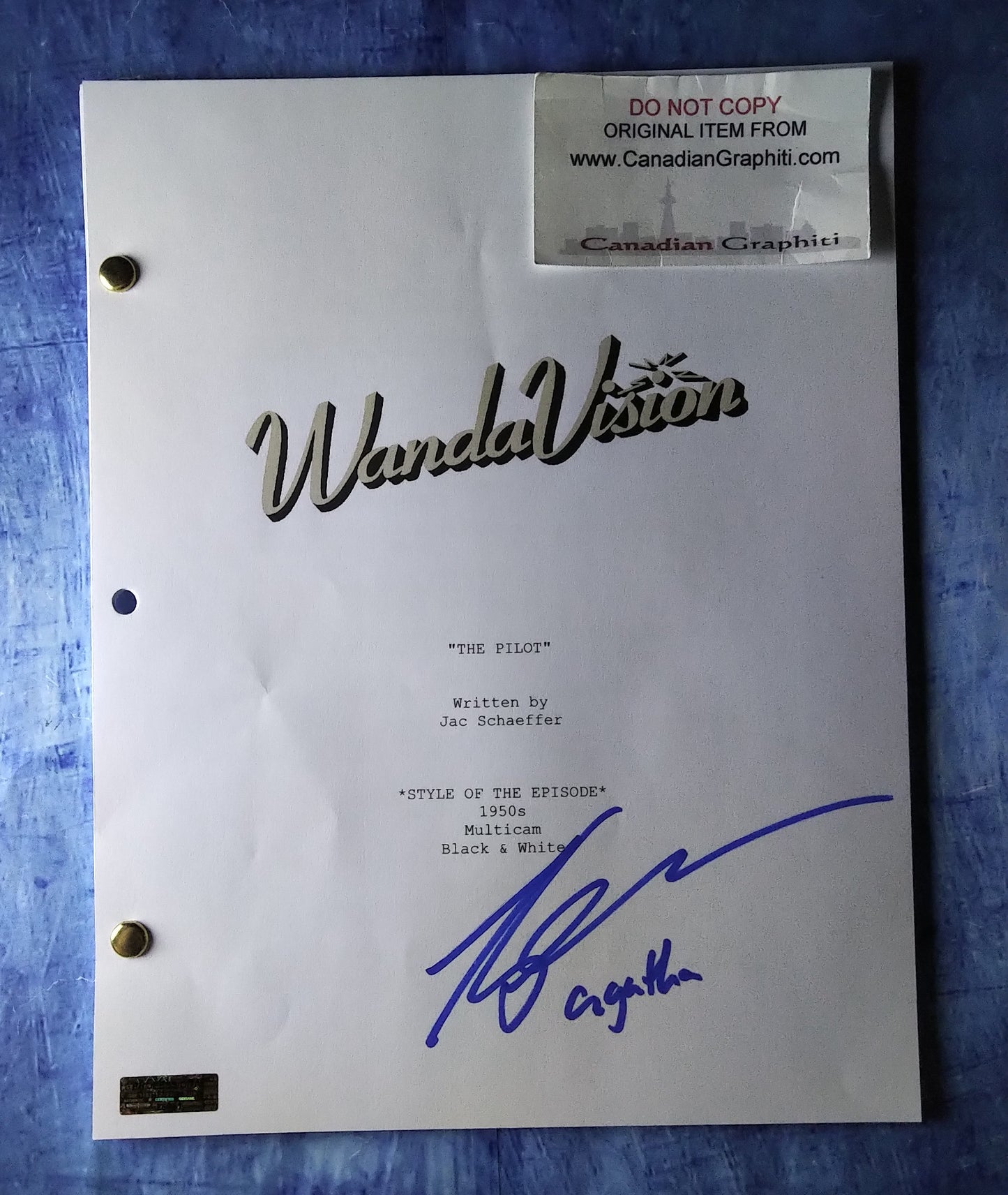 Kathryn Hahn Hand Signed Autograph Wandavision Script COA Agatha