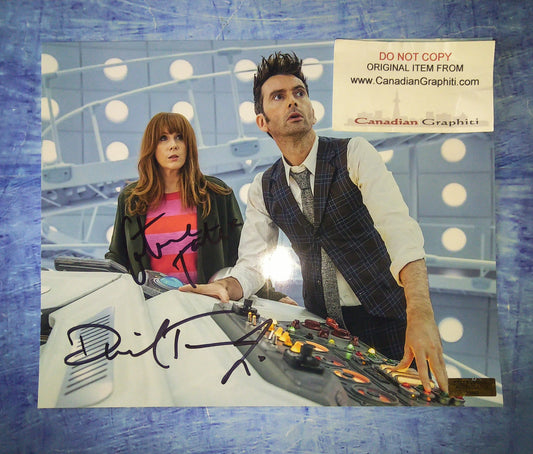 David Tennant & Catherine Tate Hand Signed Autograph 8x10 Photo COA Doctor Who