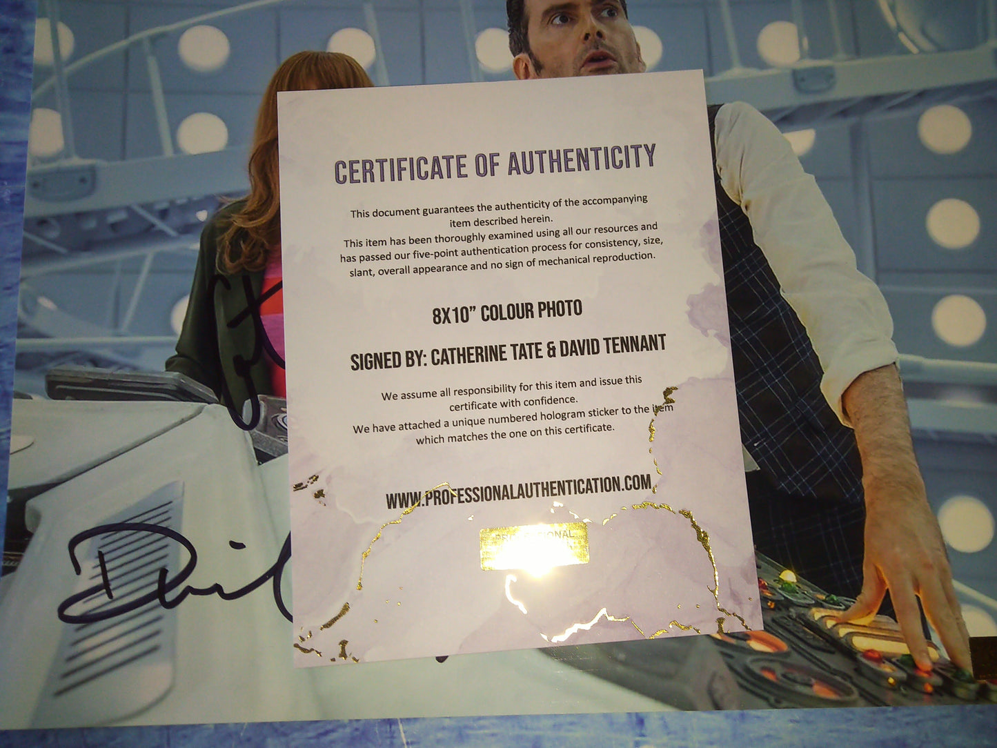 David Tennant & Catherine Tate Hand Signed Autograph 8x10 Photo COA Doctor Who