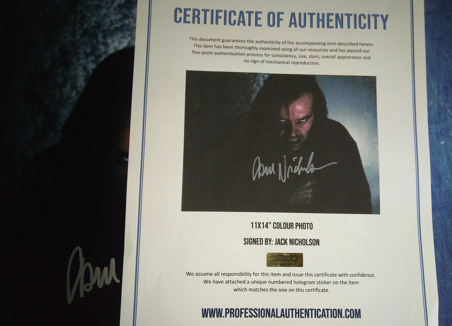 Jack Nicholson Hand Signed Autograph 11x14 Photo COA The Shining