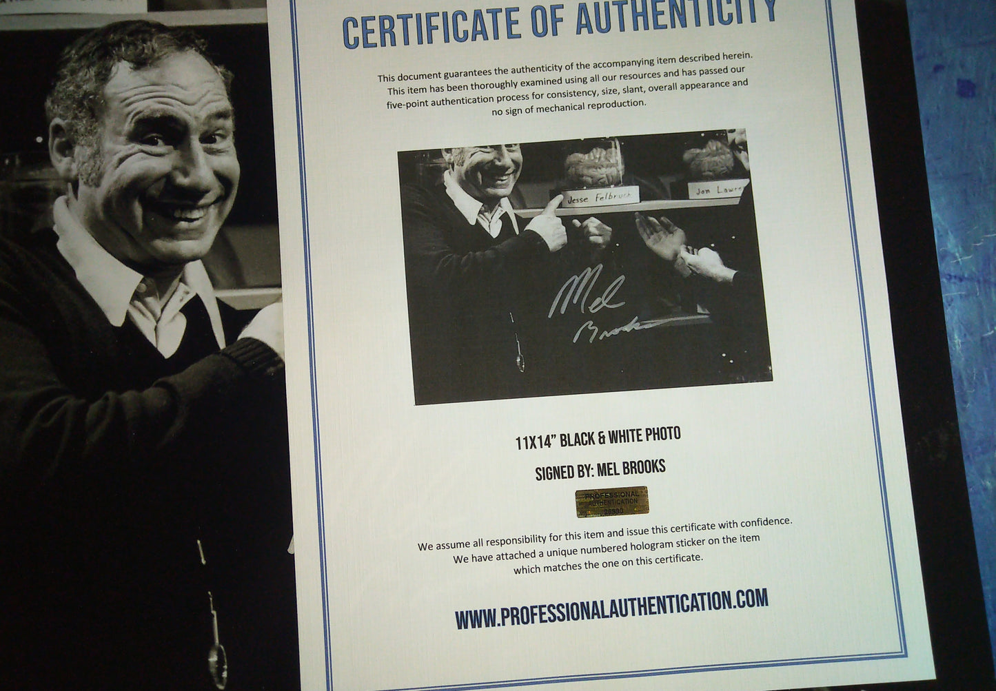 Mel Brooks Hand Signed Autograph 11x14 Photo COA Young Frankenstein