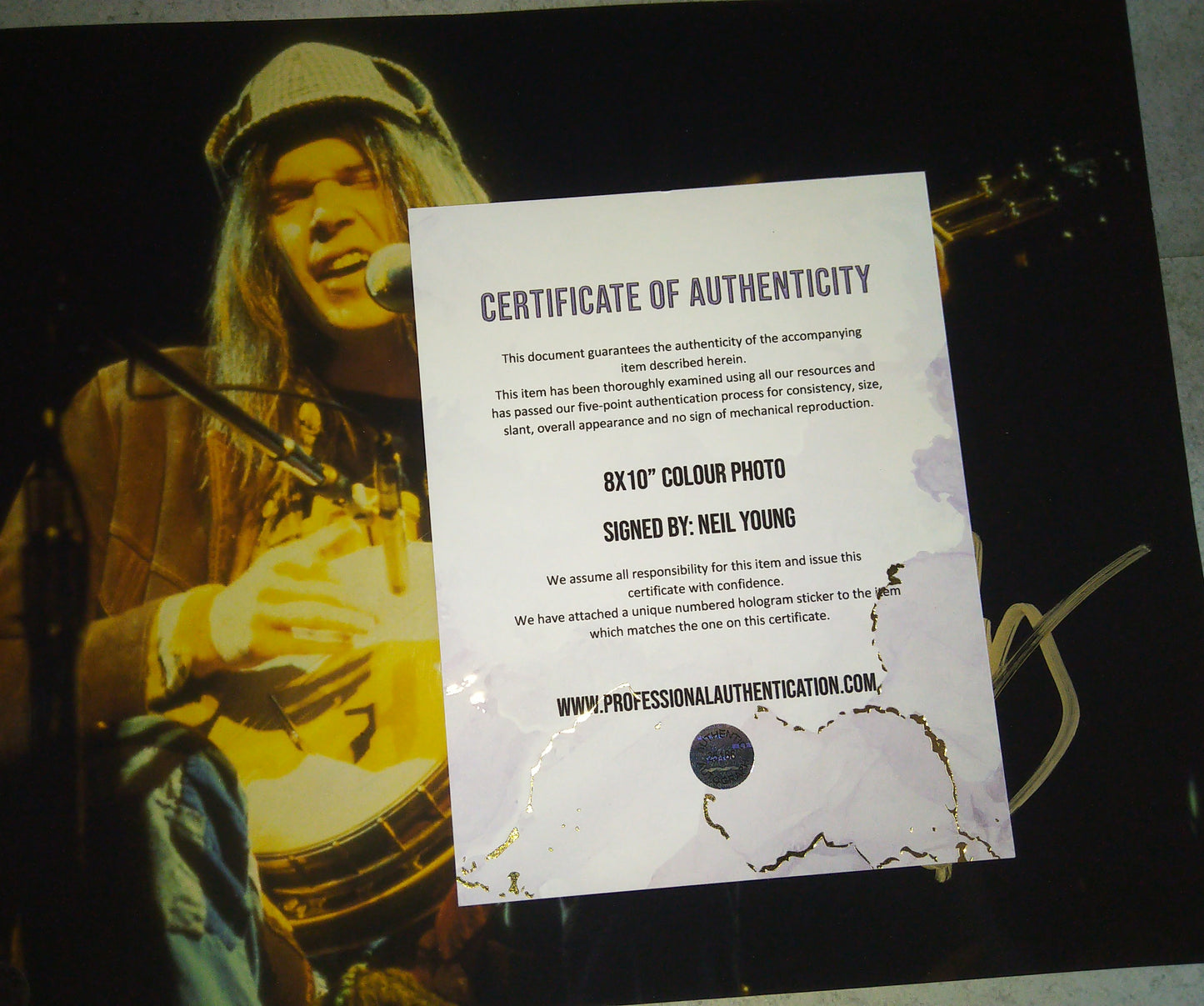 Neil Young Hand Signed Autograph 8x10 Photo COA