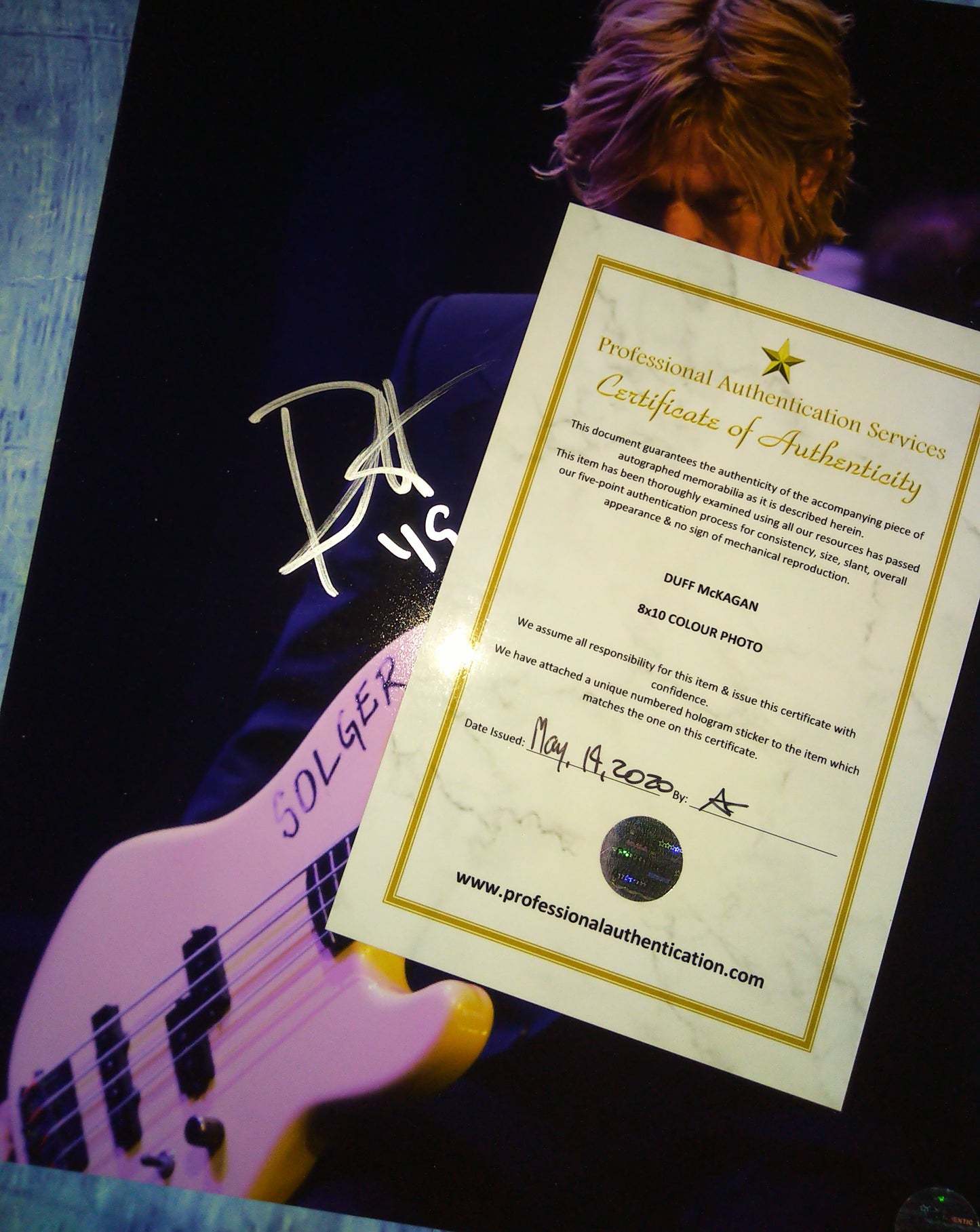 Duff McKagan Guns N Roses Hand Signed Autograph 8x10 Photo COA Guns N Roses