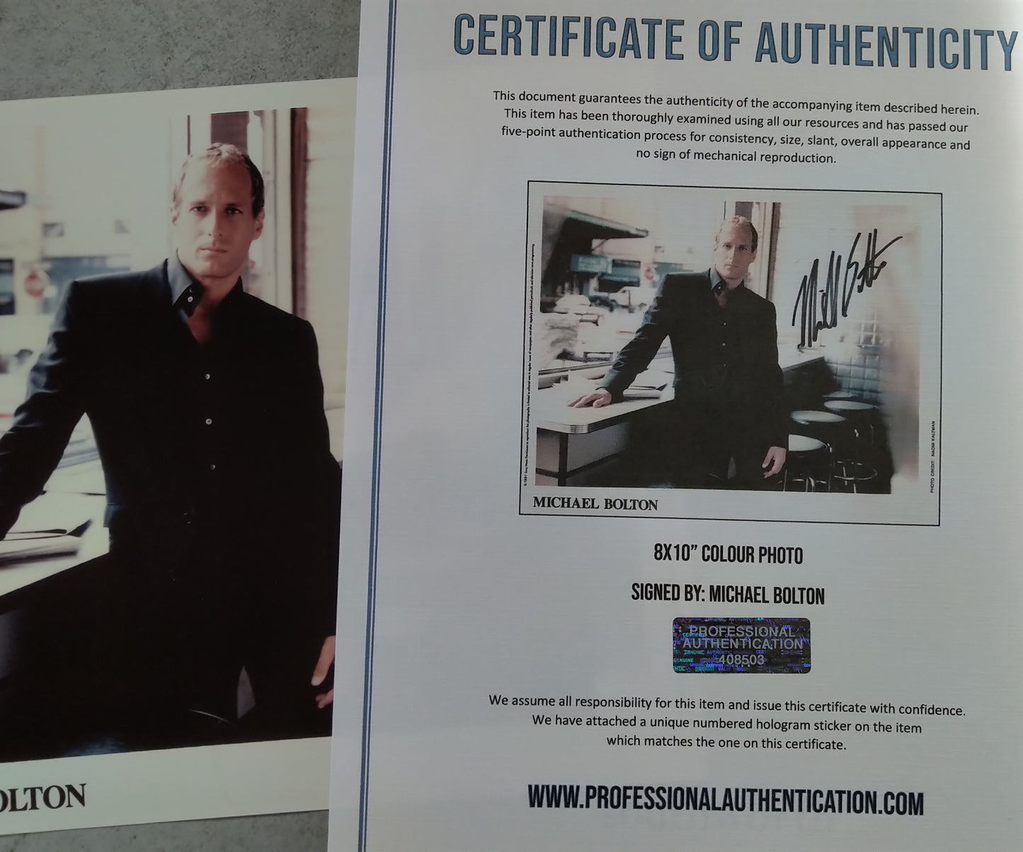 Michael Bolton Hand Signed Autograph 8x10 Photo COA