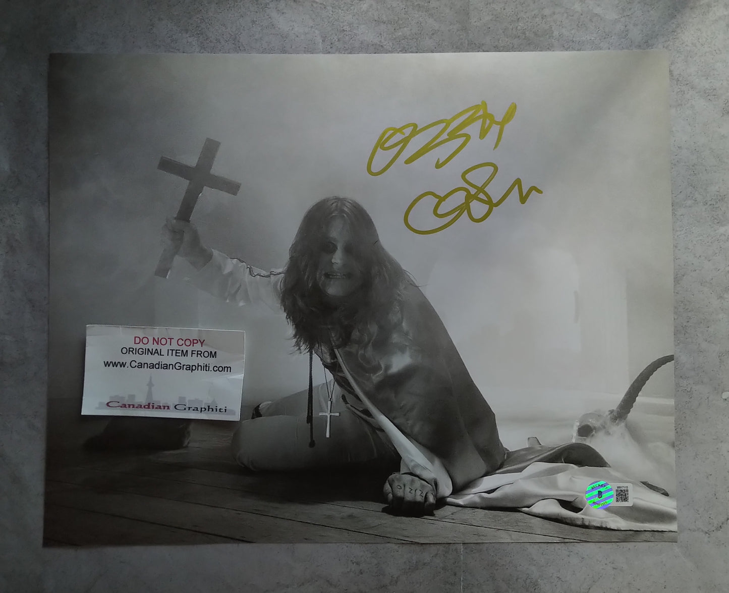 Ozzy Osbourne Hand Signed Autograph 11x14 Photo BAS COA