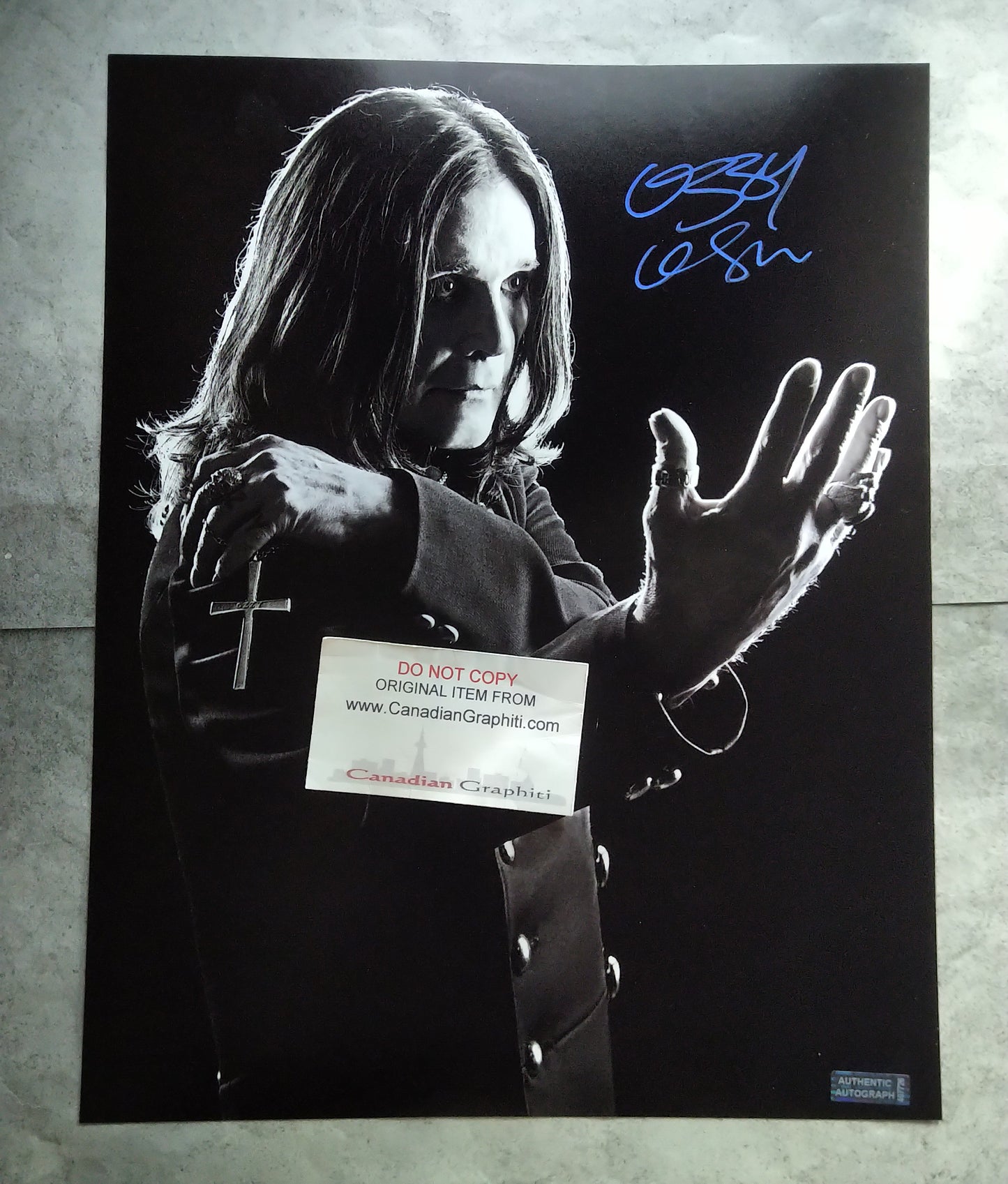 Ozzy Osbourne Hand Signed Autograph 11x14 Photo COA