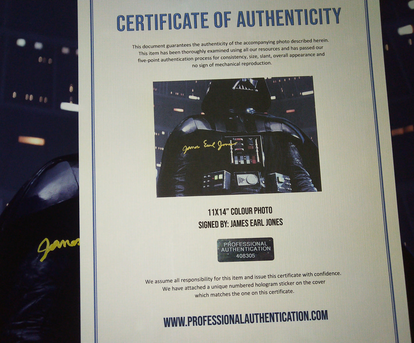 James Earl Jones Hand Signed Autograph 11x14 Photo COA Darth Vader