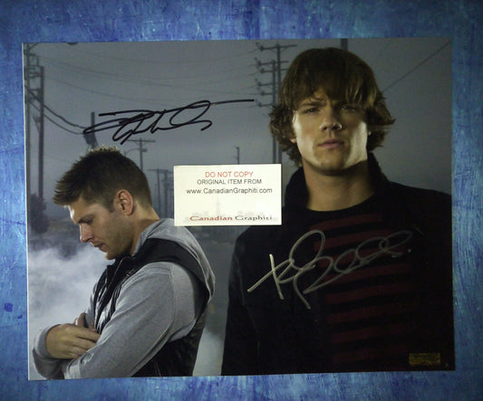 Jensen Ackles & Jared Padalecki Hand Signed Autograph 11x14 Photo COA Supernatural