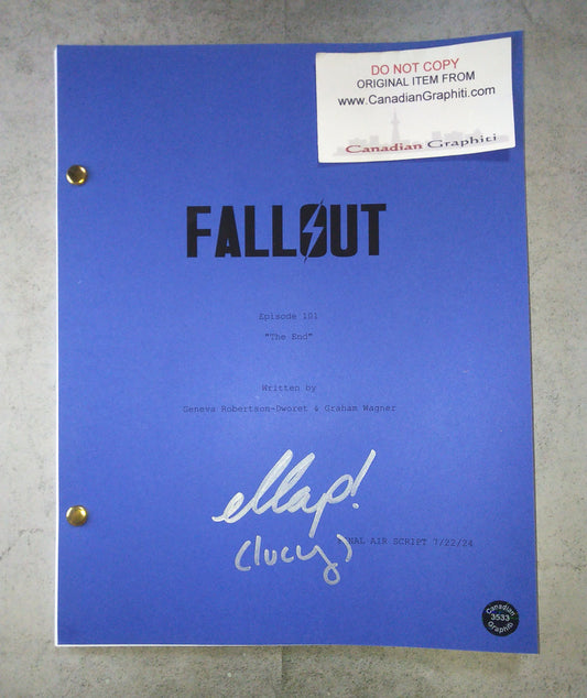 Ella Purnell Hand Signed Autograph Fallout Script COA