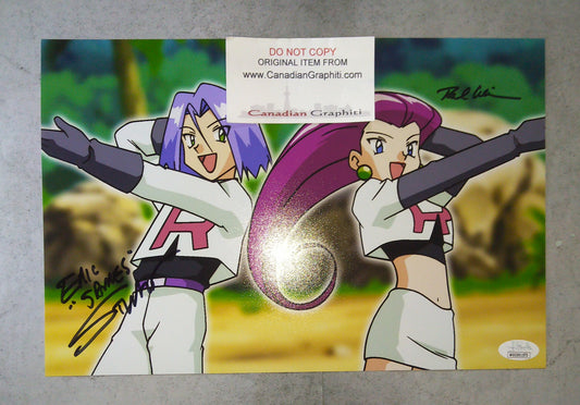 Rachael Lillis & Eric Stuart Hand Signed Autograph 8x12 Photo JSA COA Pokemon