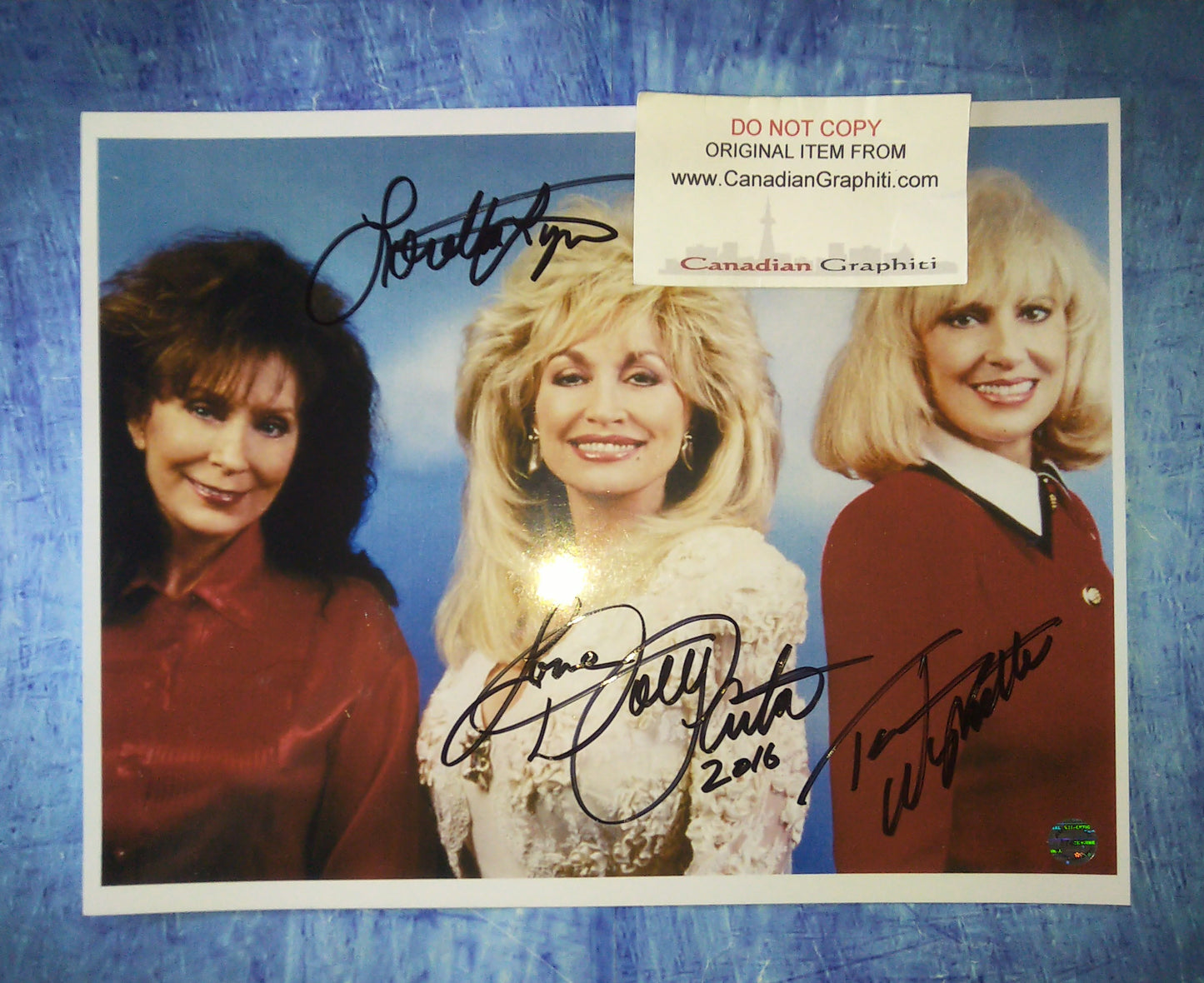 Dolly Parton, Tammy Wynette & Loretta Lynn Hand Signed Autograph 8x10 Photo COA