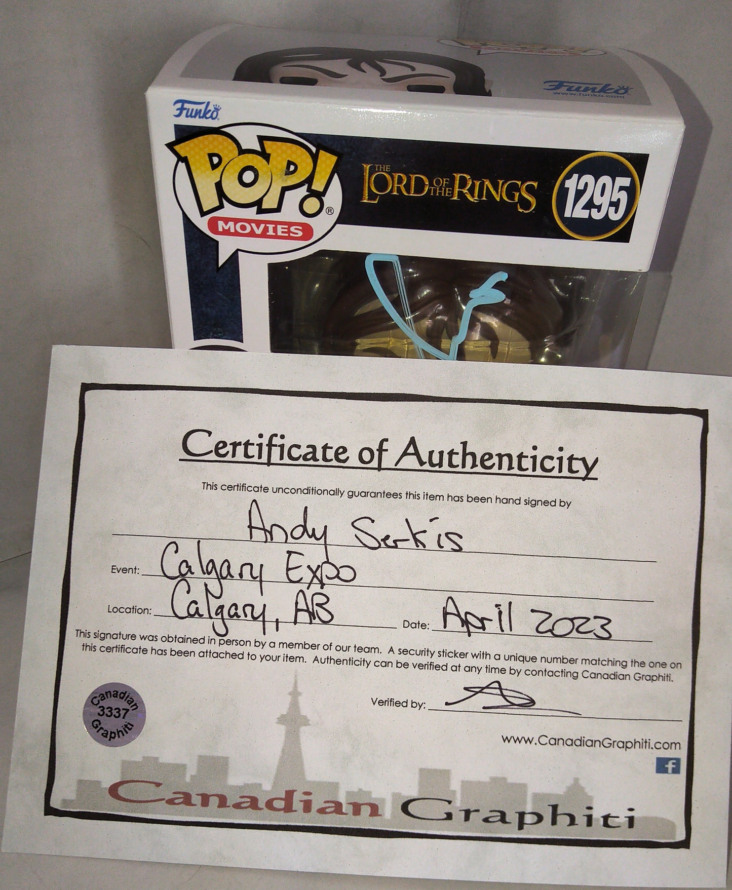 Andy Serkis Hand Signed Autograph Lord Of The Rings Funko Pop COA