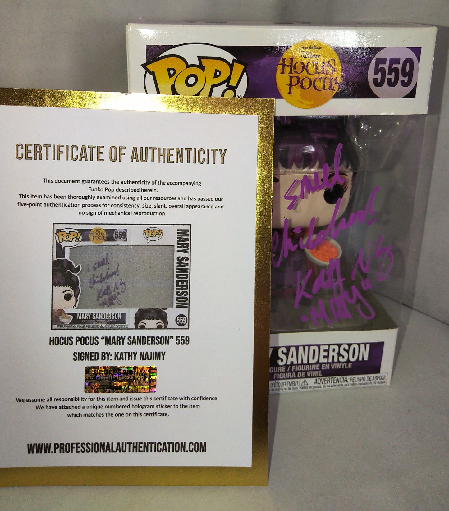 Kathy Najimy Hand Signed Autograph Hocus Pocus Funko Pop COA