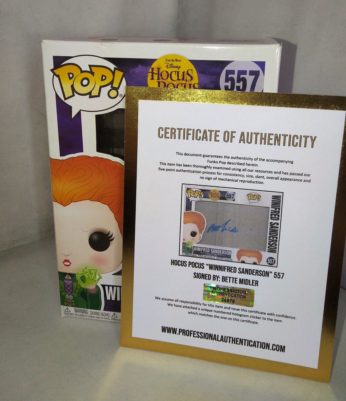 Bette Midler Hand Signed Autograph Hocus Pocus Funko Pop COA