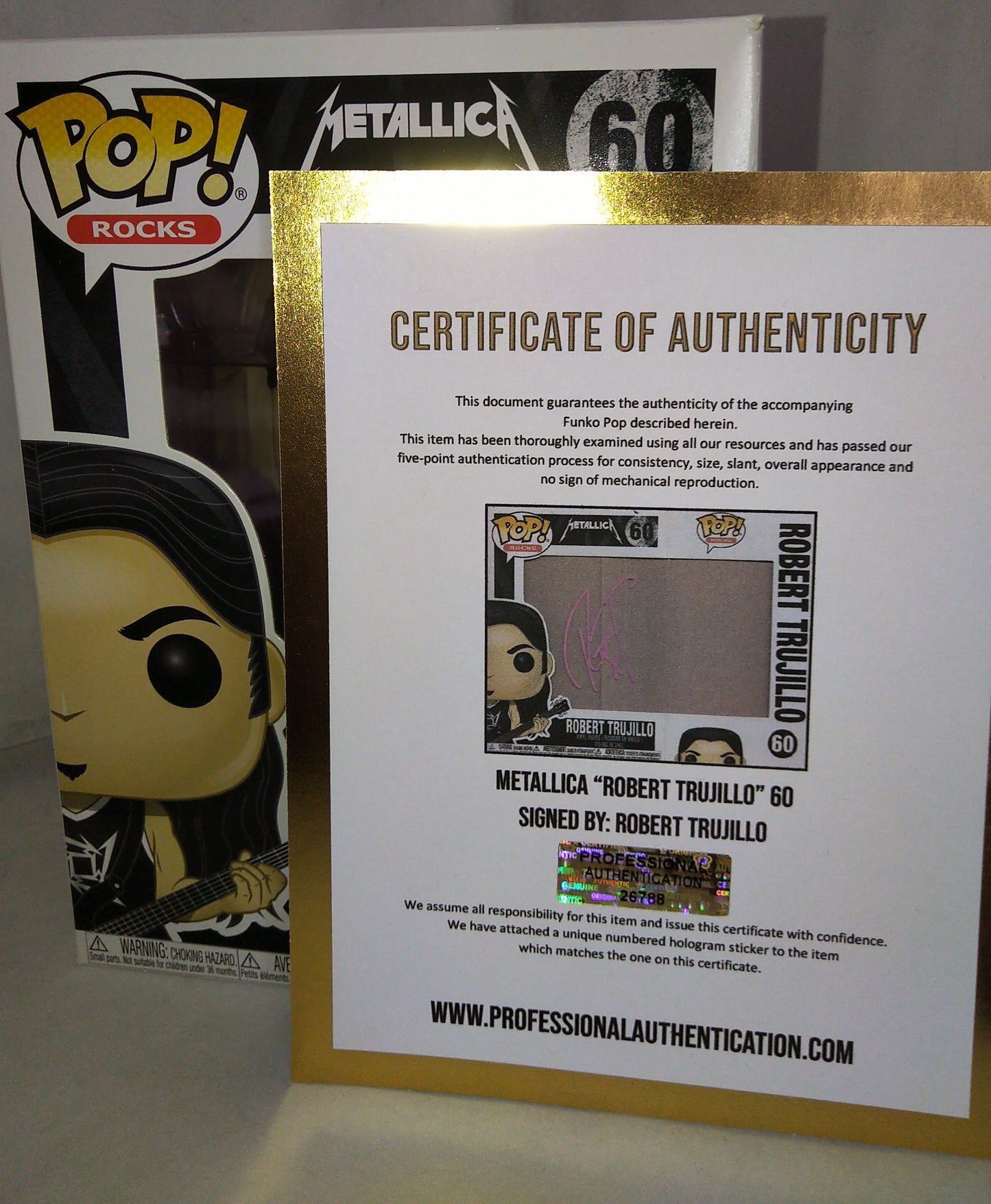 Robert Trujillo Hand Signed Autograph Funko Pop COA Metallica