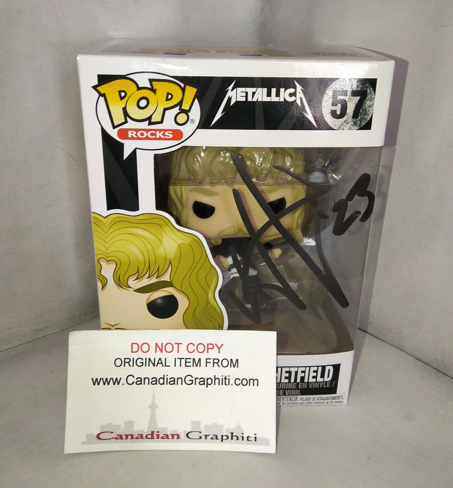 James Hetfield Hand Signed Autograph Funko Pop COA Metallica