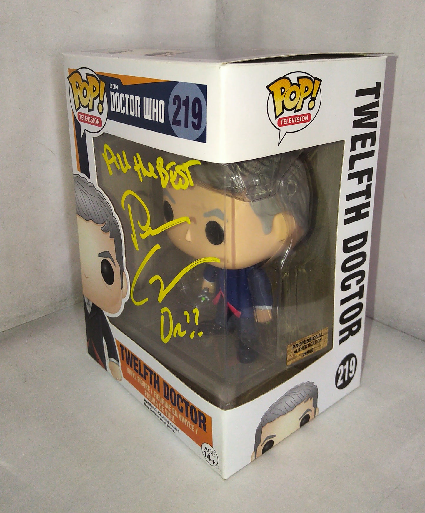 Peter Capaldi Hand Signed Autograph Doctor Who Funko Pop COA