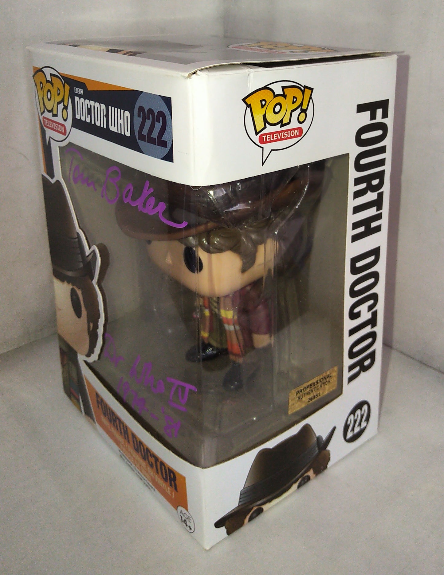 Tom Baker Hand Signed Autograph Doctor Who Funko Pop COA