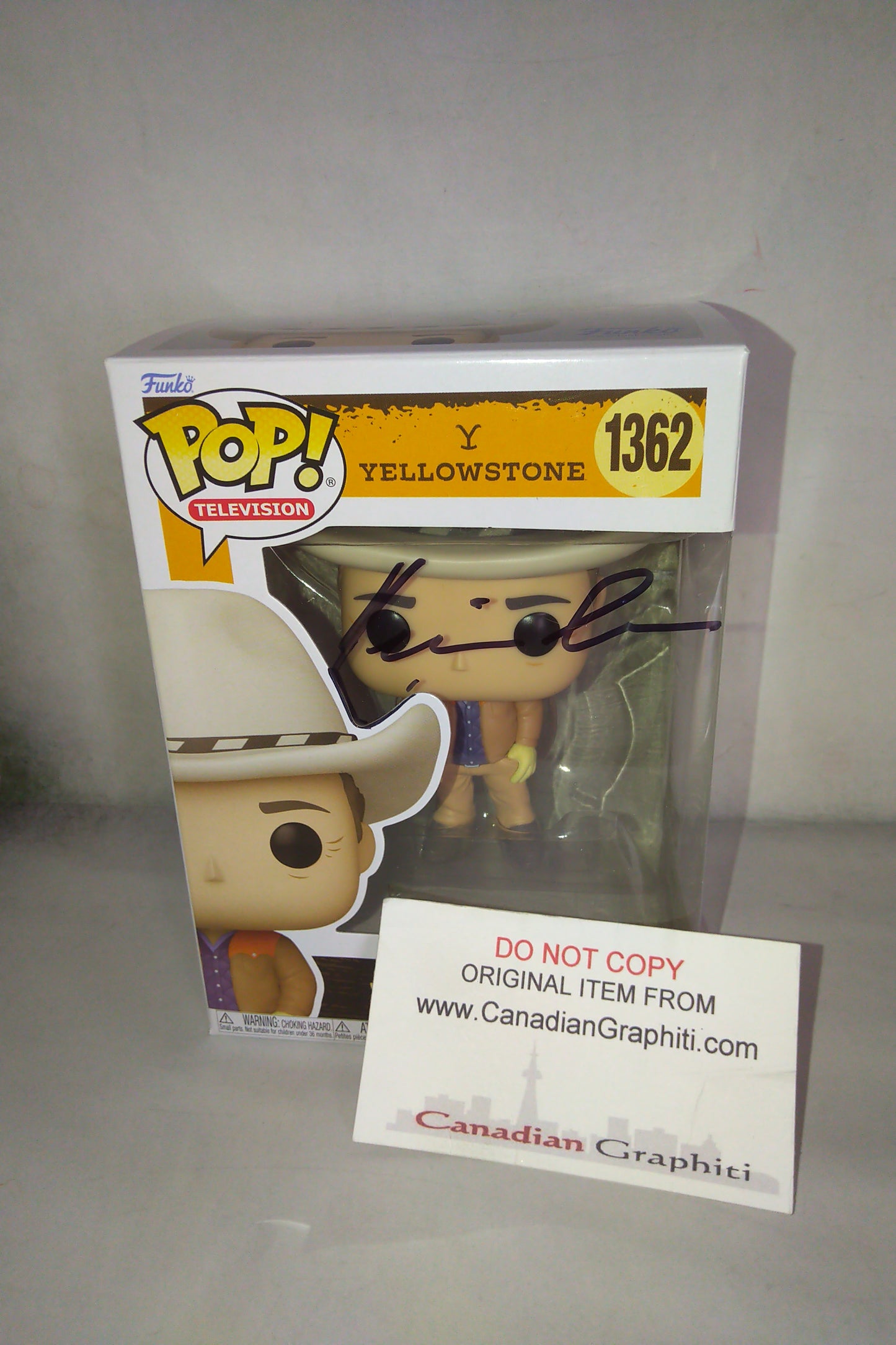 Kevin Costner Hand Signed Autograph Yellowstone Funko Pop COA