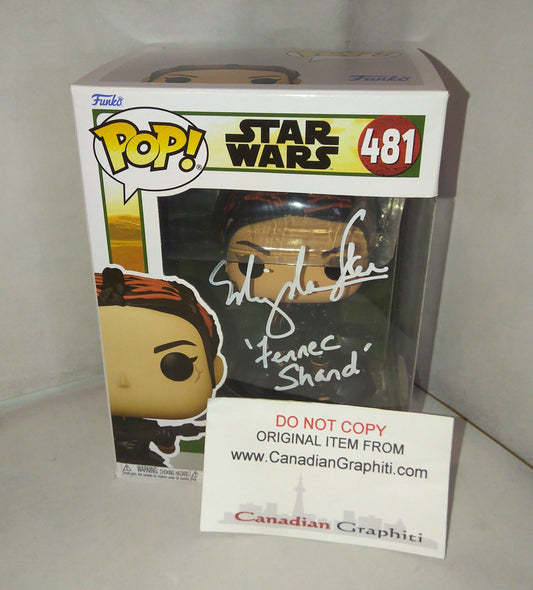 Ming-Na Wen Hand Signed Autograph Fennec Shand Funko Pop COA + JSA Star Wars