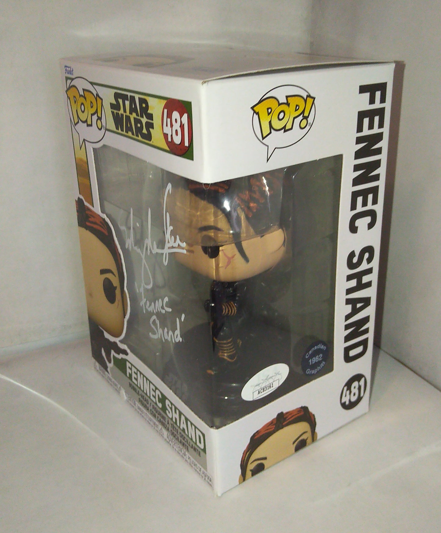 Ming-Na Wen Hand Signed Autograph Fennec Shand Funko Pop COA + JSA Star Wars