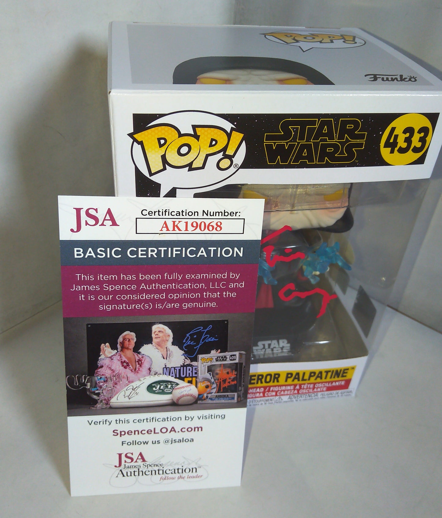 Tim Curry Hand Signed Autograph Emperor Palpatine Funko Pop JSA COA Star Wars