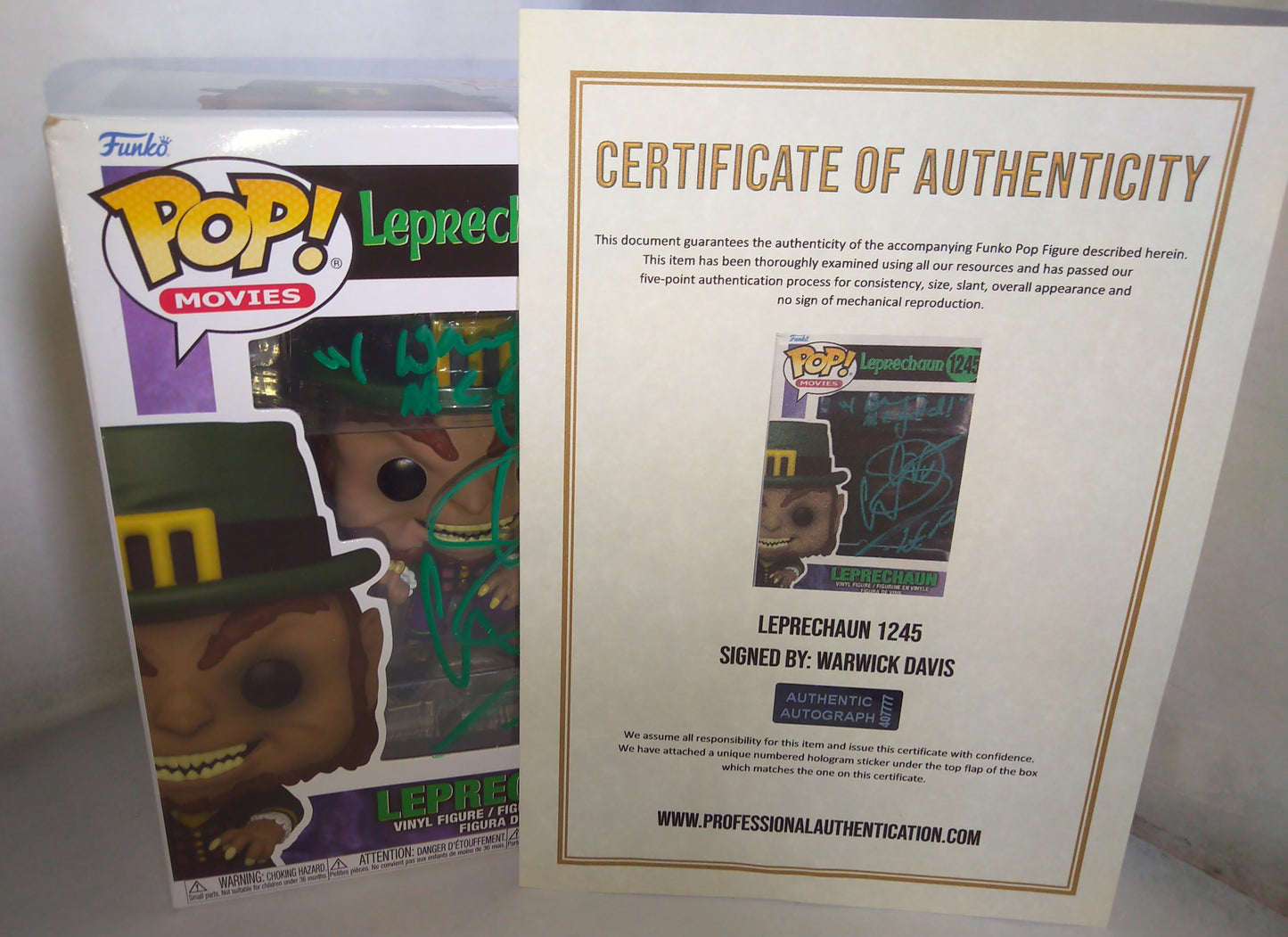 Warwick Davis Hand Signed Autograph Leprechaun Funko Pop COA