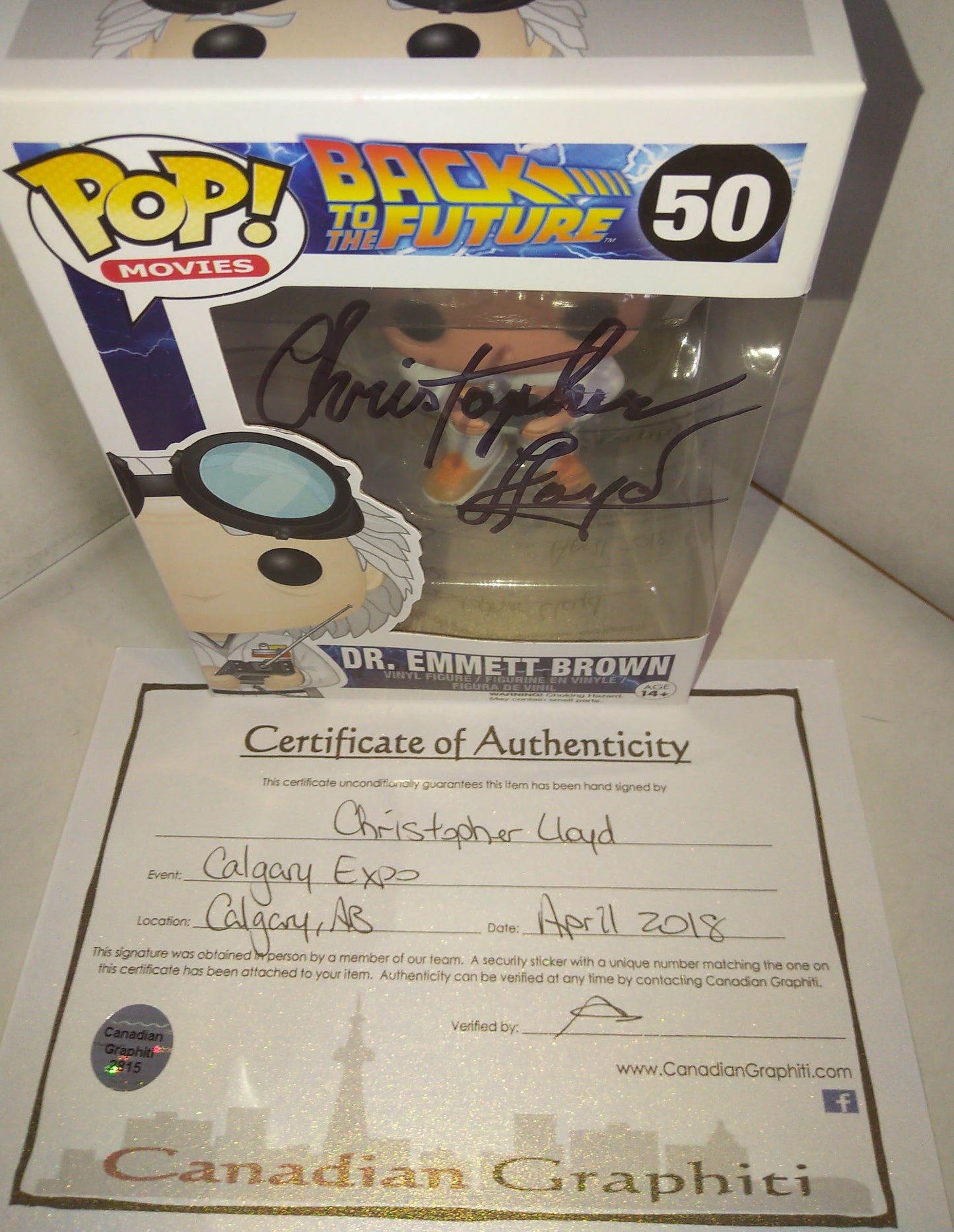 Christopher Lloyd Hand Signed Autograph Funko Pop COA + JSA Back To The Future