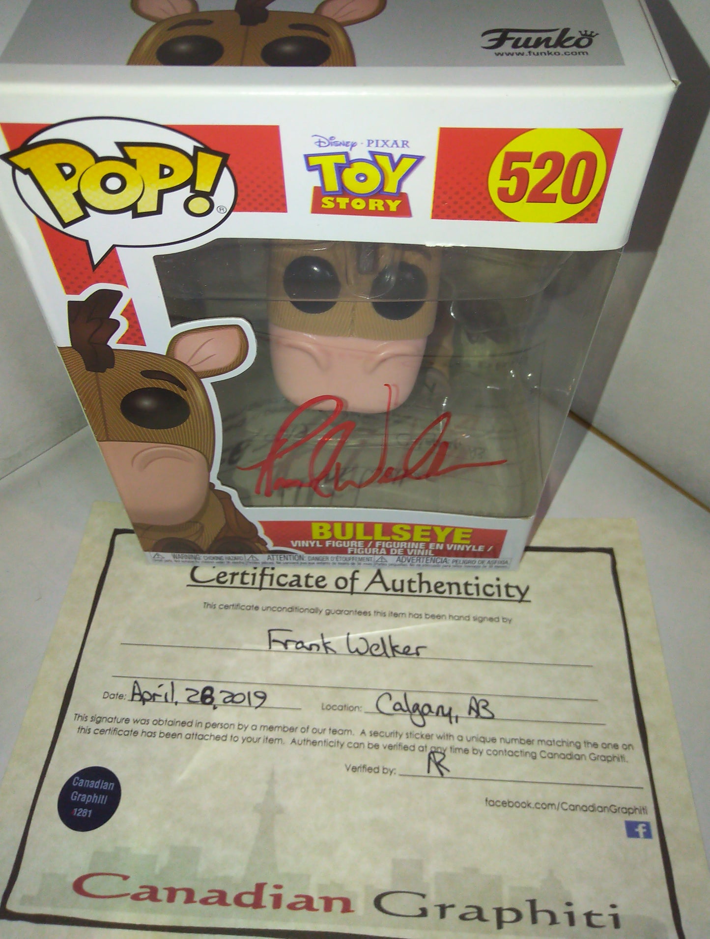 Frank Welker Hand Signed Autograph Toy Story Funko Pop COA