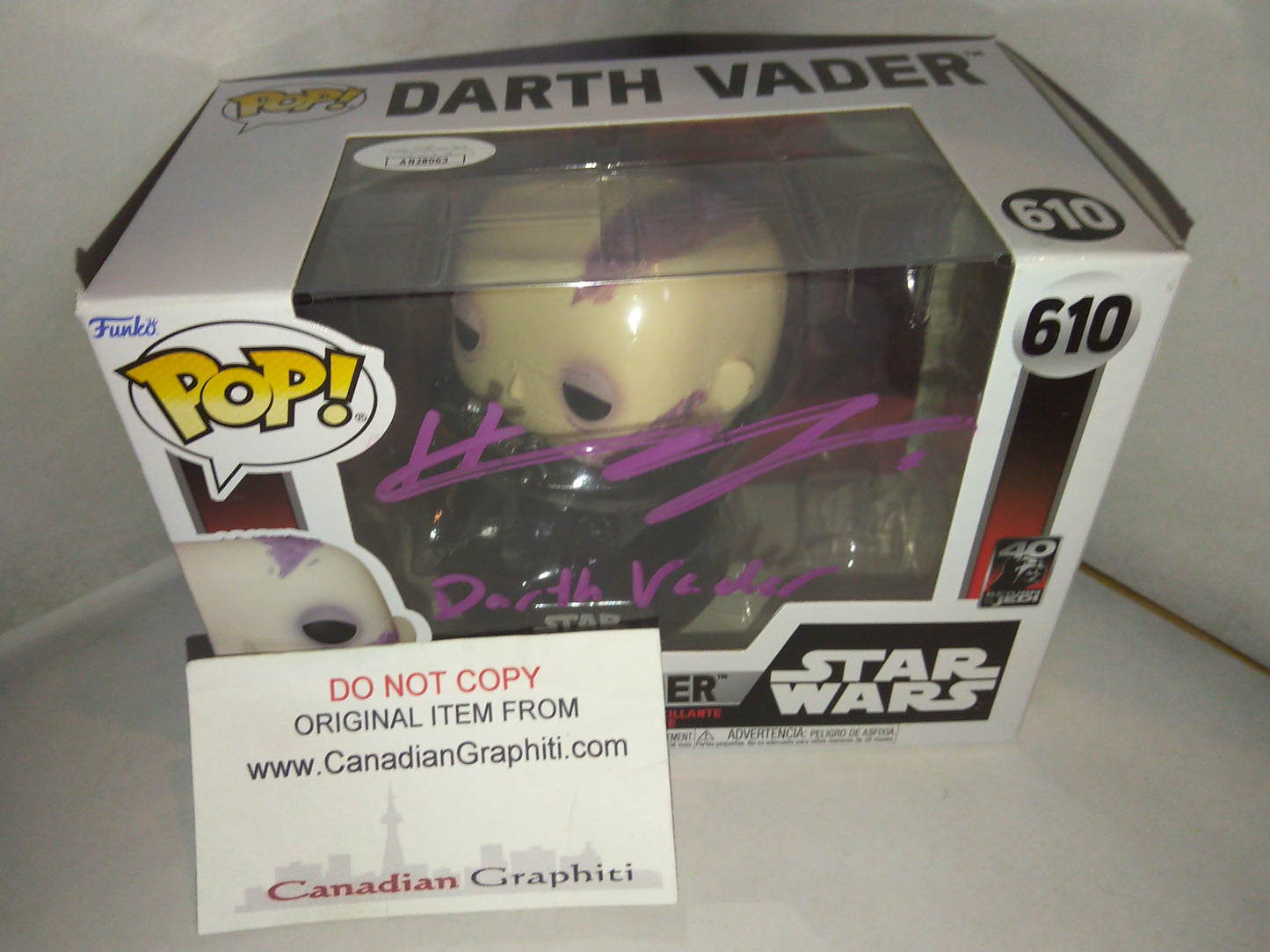 Hayden Christensen Hand Signed Autograph & Character Funko Pop COA + JSA Darth Vader Star Wars