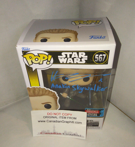 Hayden Christensen Hand Signed Autograph & Character Funko Pop JSA COA Anakin Skywalker Star Wars