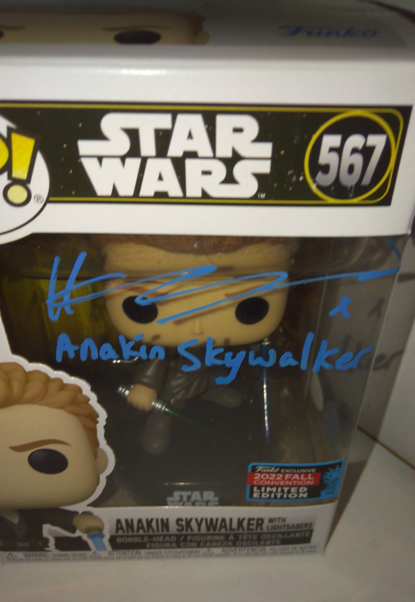 Hayden Christensen Hand Signed Autograph & Character Funko Pop JSA COA Anakin Skywalker Star Wars