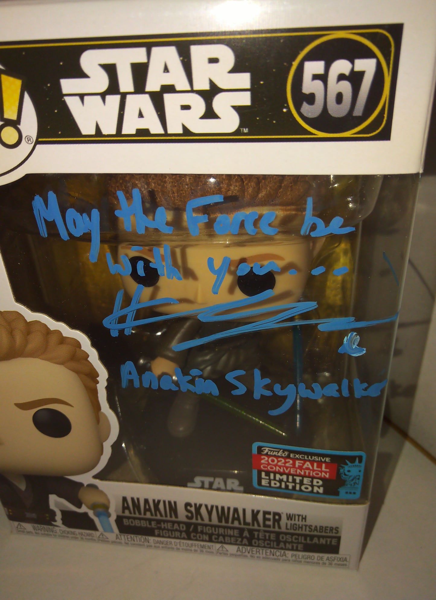 Hayden Christensen Hand Signed Autograph, Quote & Character Funko Pop JSA COA Anakin Skywalker Star Wars