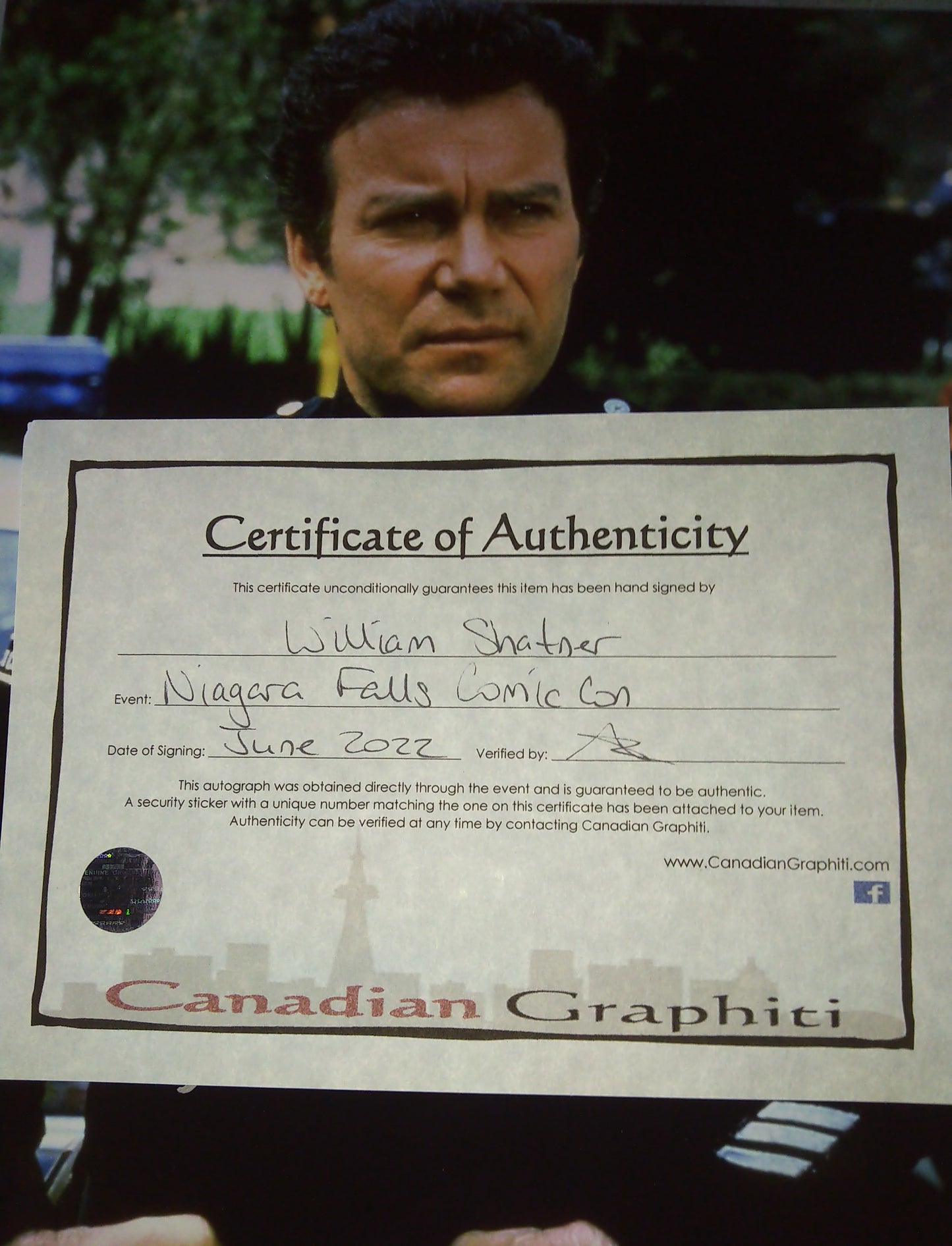 William Shatner Hand Signed Autograph 8x10 Photo COA TJ Hooker