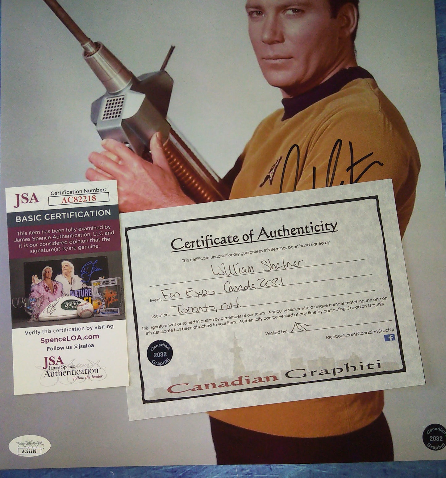 William Shatner Hand Signed Autograph 11x14 Photo COA + JSA Star Trek