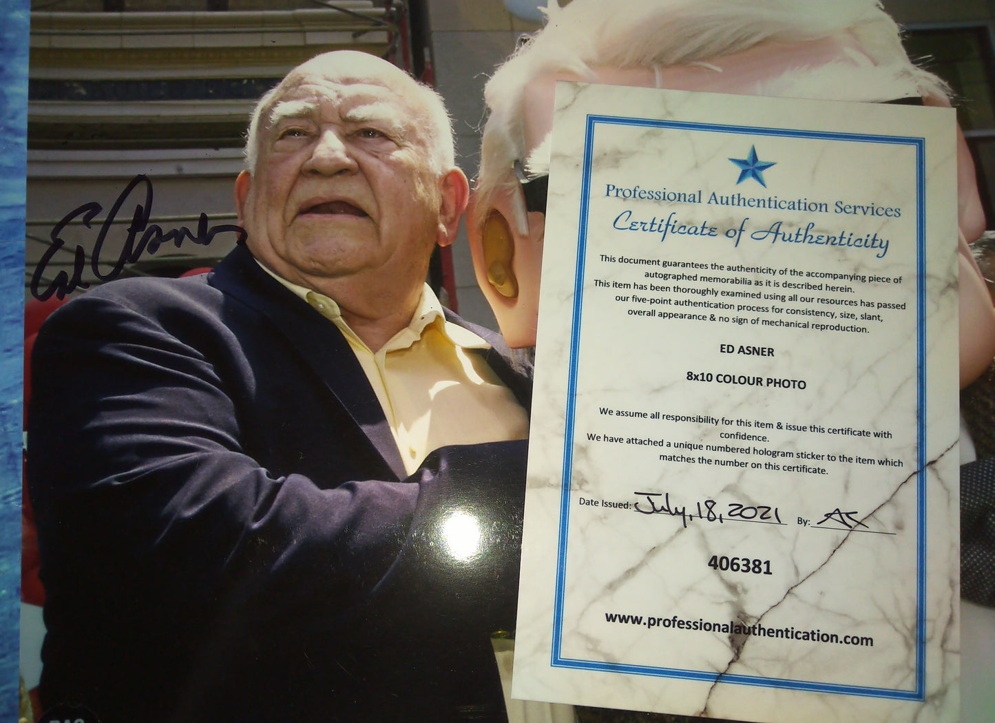 Ed Asner Hand Signed Autograph 8x10 Photo COA Up