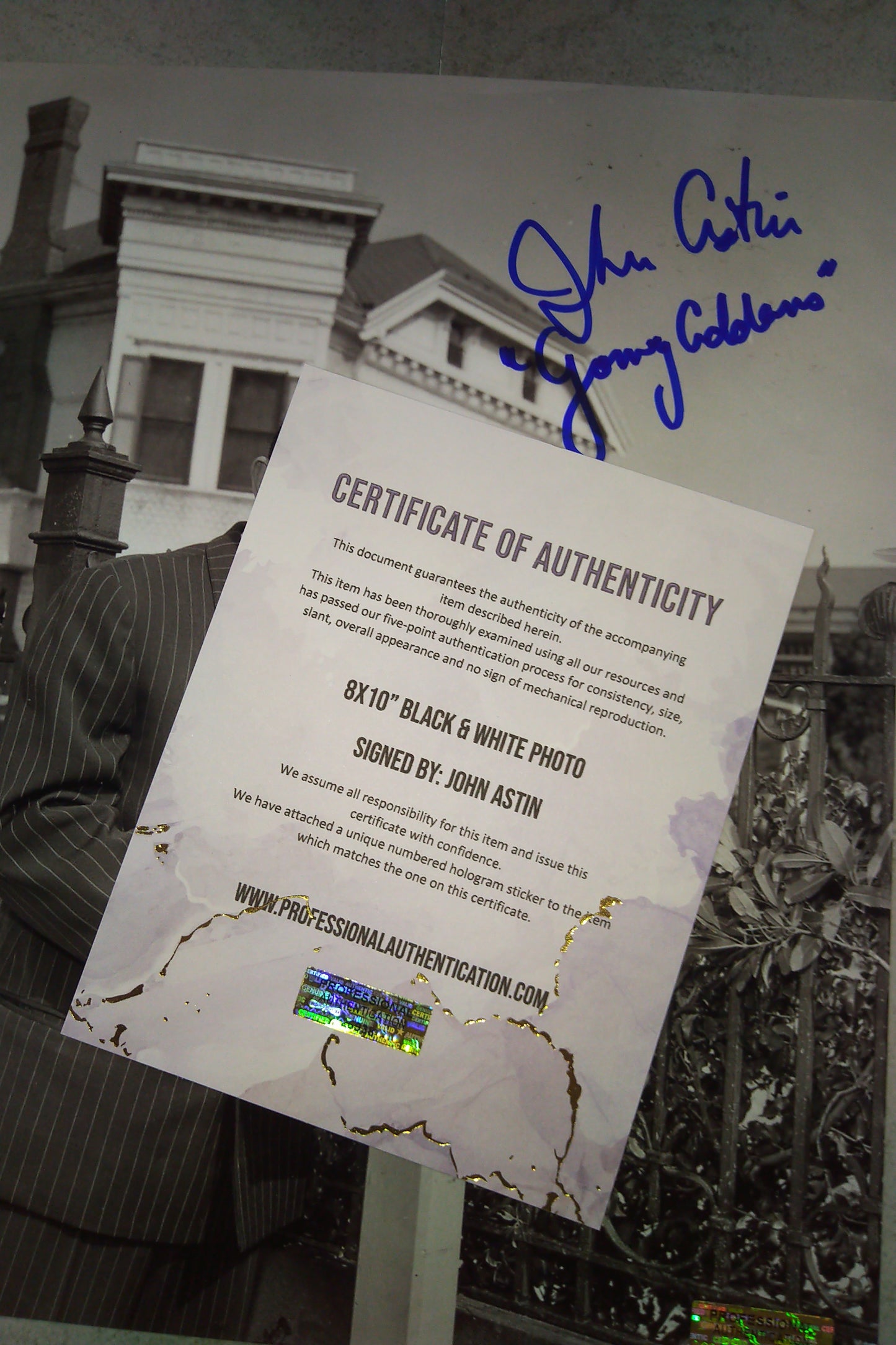 John Astin Hand Signed Autograph 8x10 Photo COA The Addams Family