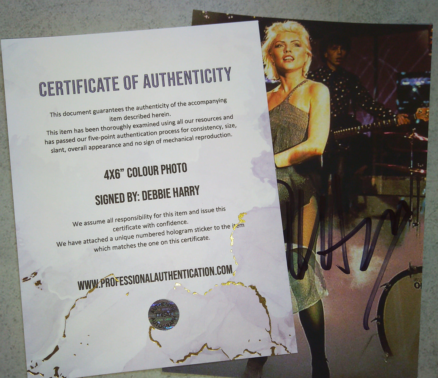 Debbie Harry Hand Signed Autograph Photo COA Blondie