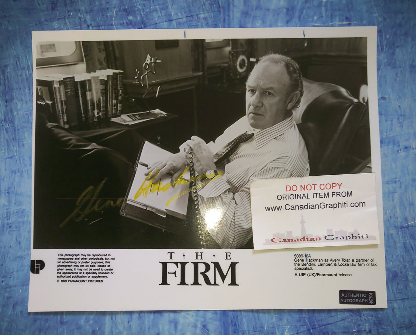 Gene Hackman Hand Signed Autograph 8x10 Photo COA The Firm