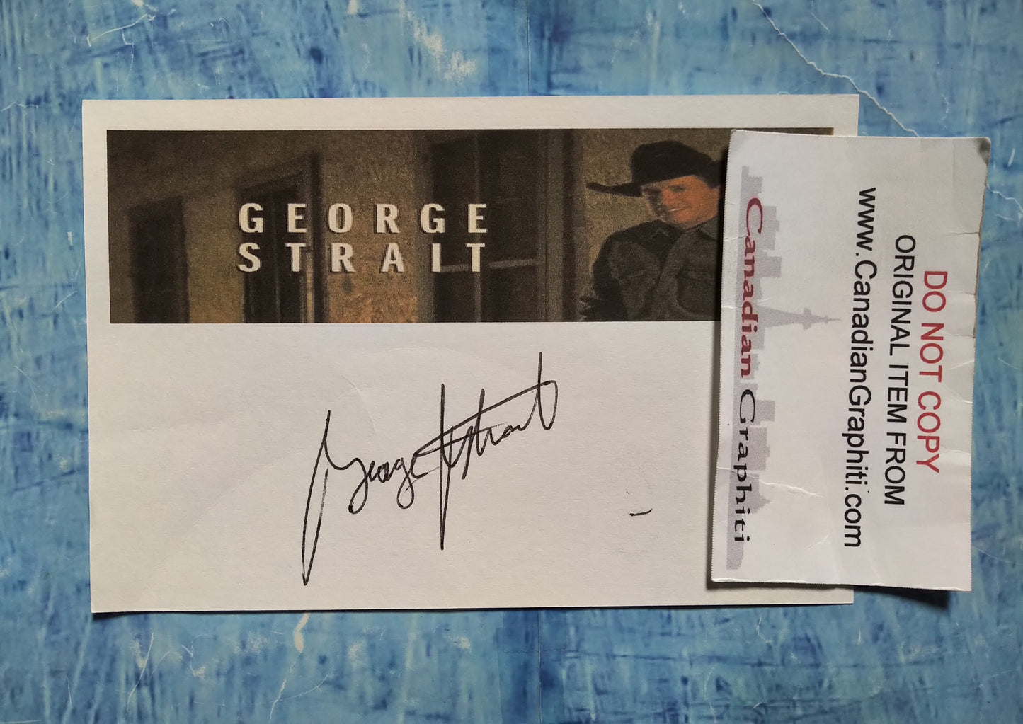 George Strait Hand Signed Autograph Index Card COA