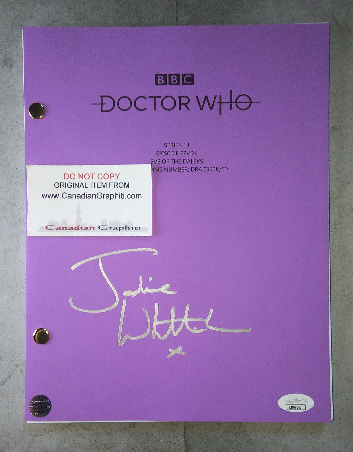 Jodie Whittaker Hand Signed Autograph Doctor Who Script COA + JSA