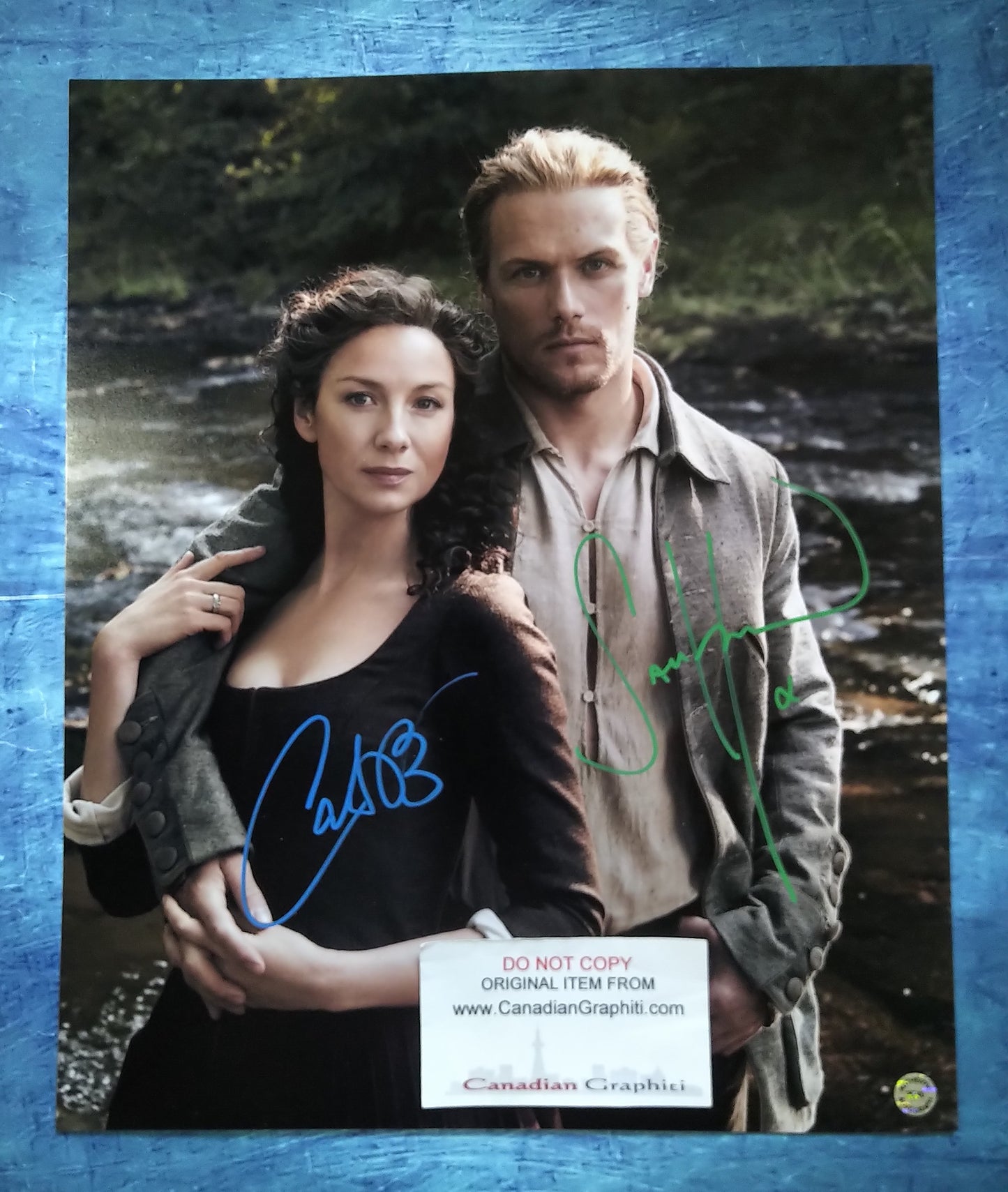 Sam Heughan & Caitriona Balfe Hand Signed Autograph Photo COA Outlander