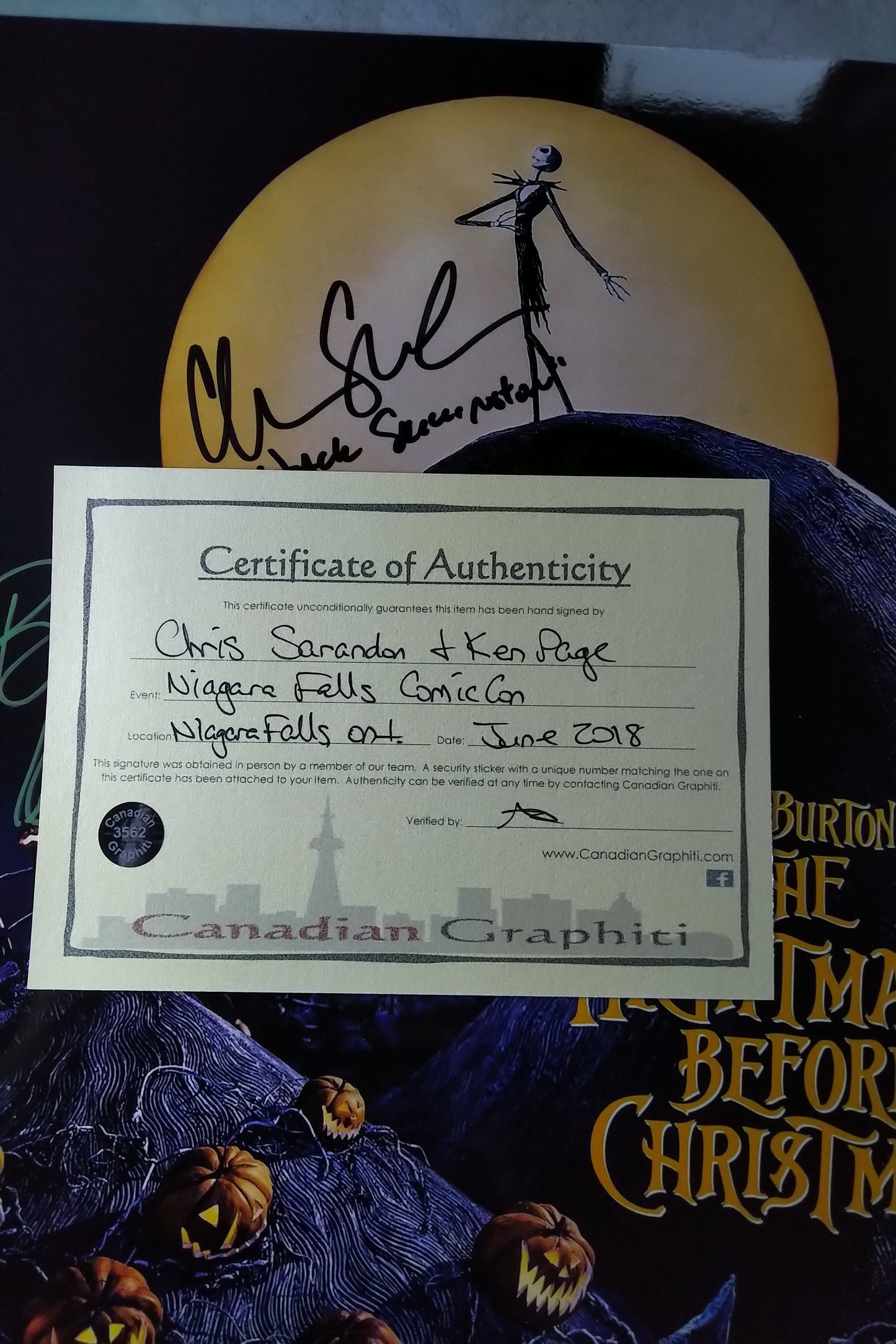 Chris Sarandon & Ken Page Hand Signed Autograph 11x14 Photo COA The Nightmare Before Christmas