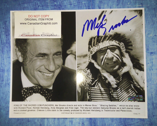 Mel Brooks Hand Signed Autograph 8x10 Photo COA Blazing Saddles