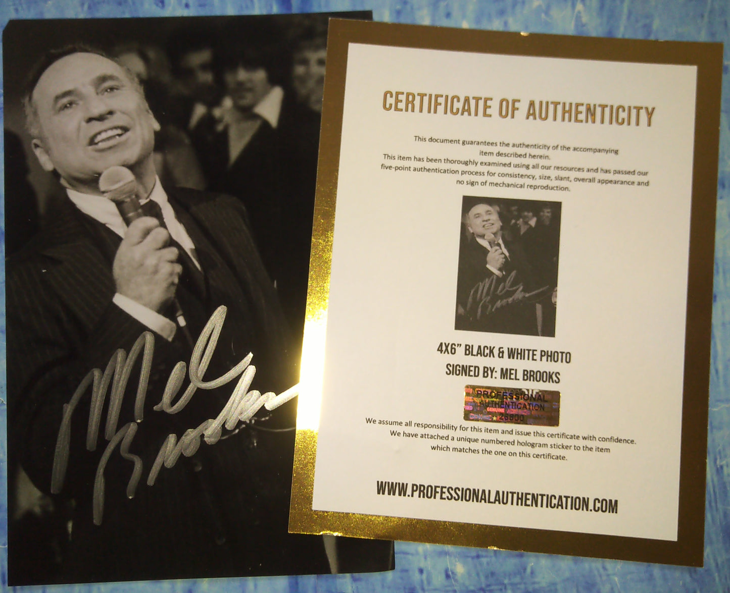 Mel Brooks Hand Signed Autograph Photo COA