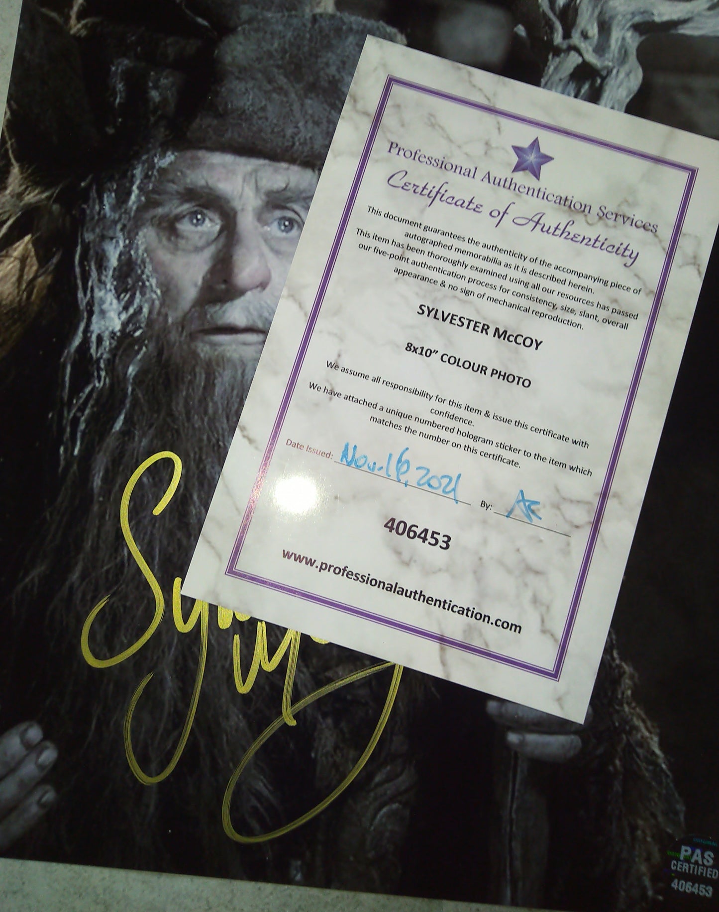 Sylvester McCoy Hand Signed Autograph 8x10 Photo COA The Hobbit