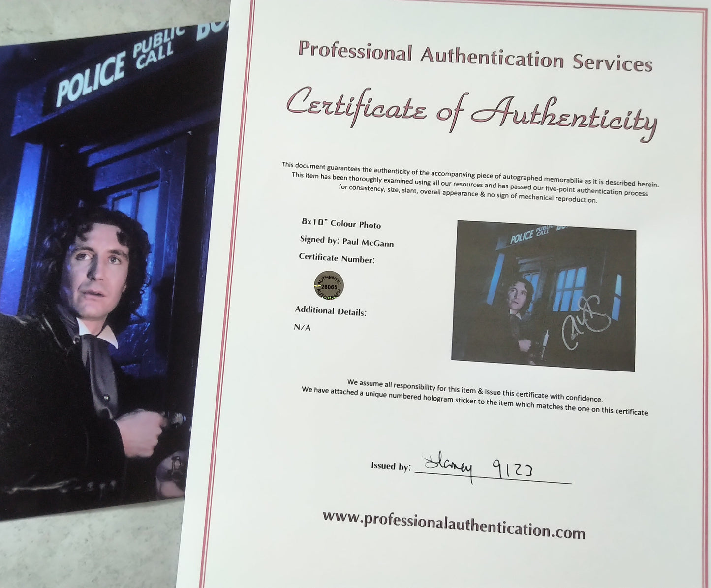 Paul McGann Hand Signed Autograph 8x10 Photo COA Doctor Who