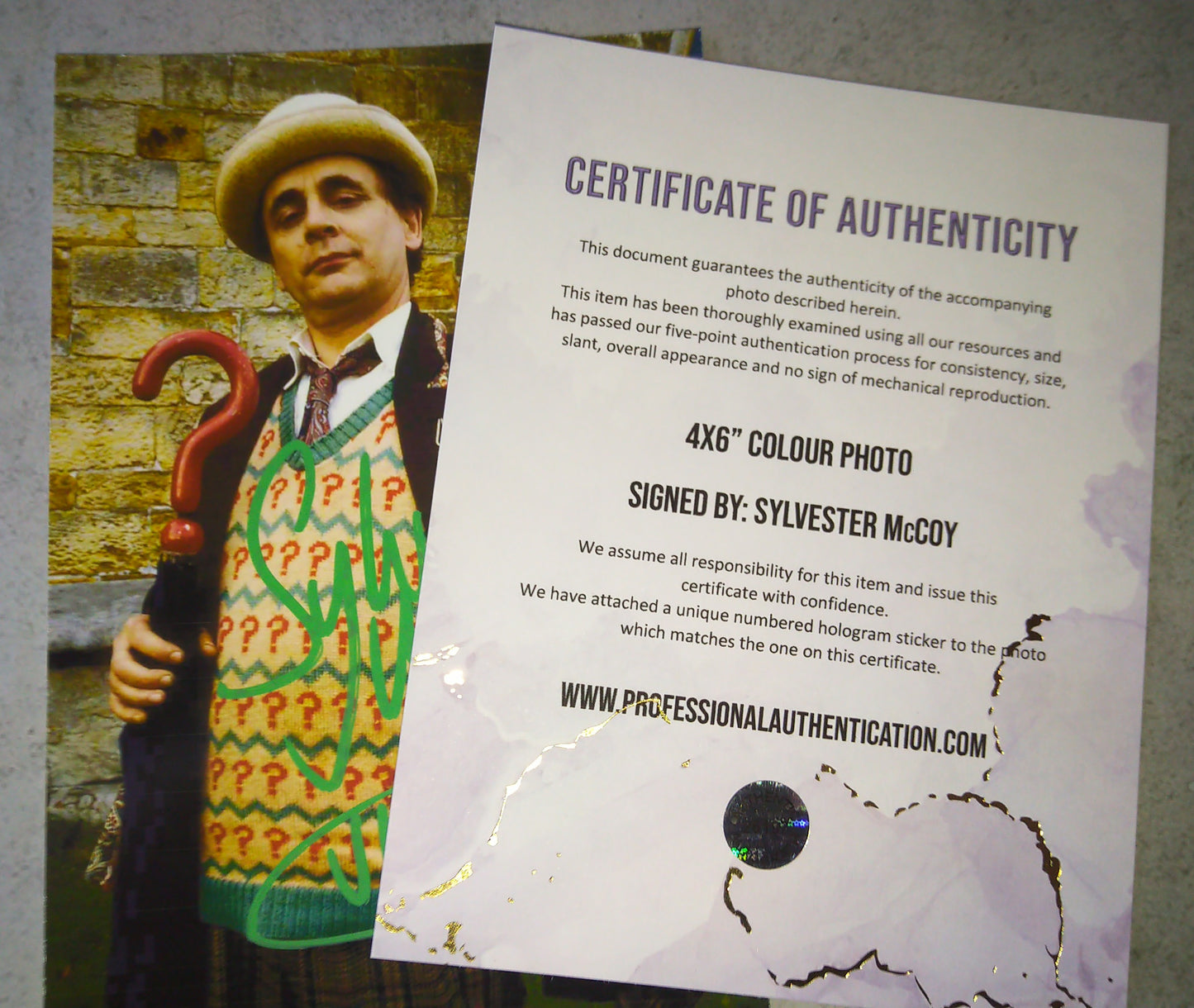 Sylvester McCoy Hand Signed Autograph Photo COA Doctor Who