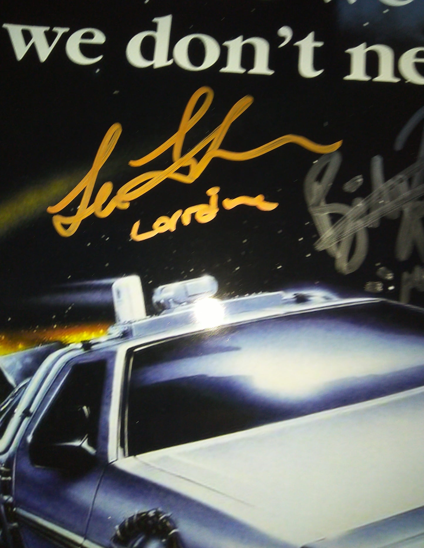 Back To The Future Cast Hand Signed Autograph Poster COA Michael J Fox, Christopher Lloyd, Lea Thompson & Tom Wilson